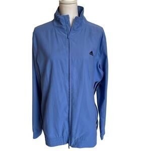 Adidas Jacket Women's NWT XL Neon Blue Black Training Athleisure Activewear